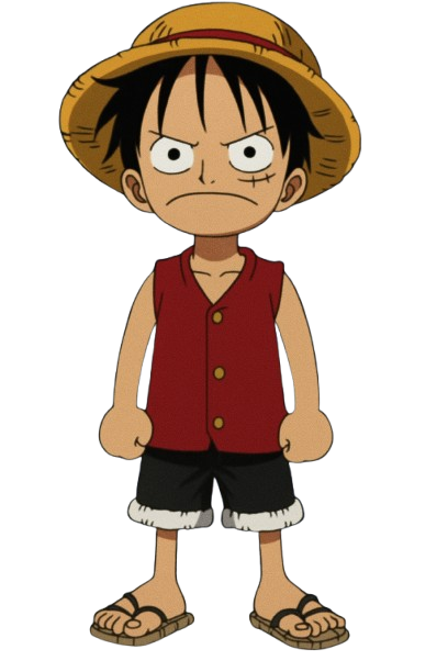 A small animated Luffy character that runs to wherever you click